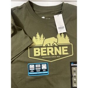Berne Unisex Outdoor Logo‎ Cedar Green Cotton Blend T-Shirt XL Youth 18-20